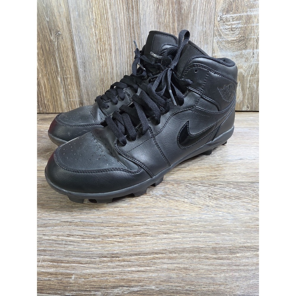 Nike Air Jordan 1 Retro MCS Baseball Cleats Triple Black AV5354-002 Men 10.5